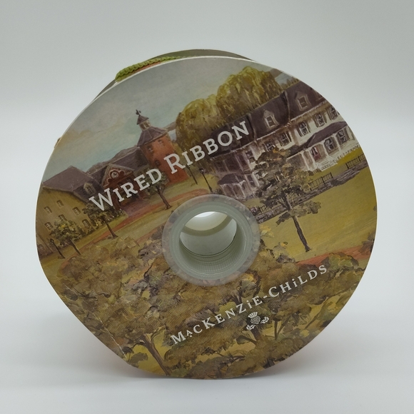 MACKENZIE-CHILDS Tulip Check Wired Ribbon 2" Two (2) Yards Retired - Picture 3 of 4